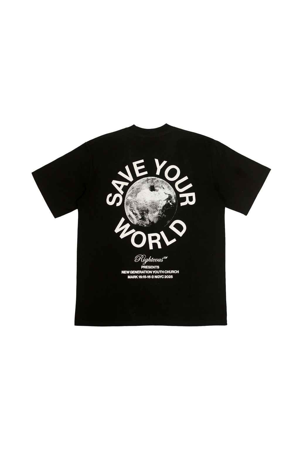 Save Your World Print T-Shirt Black