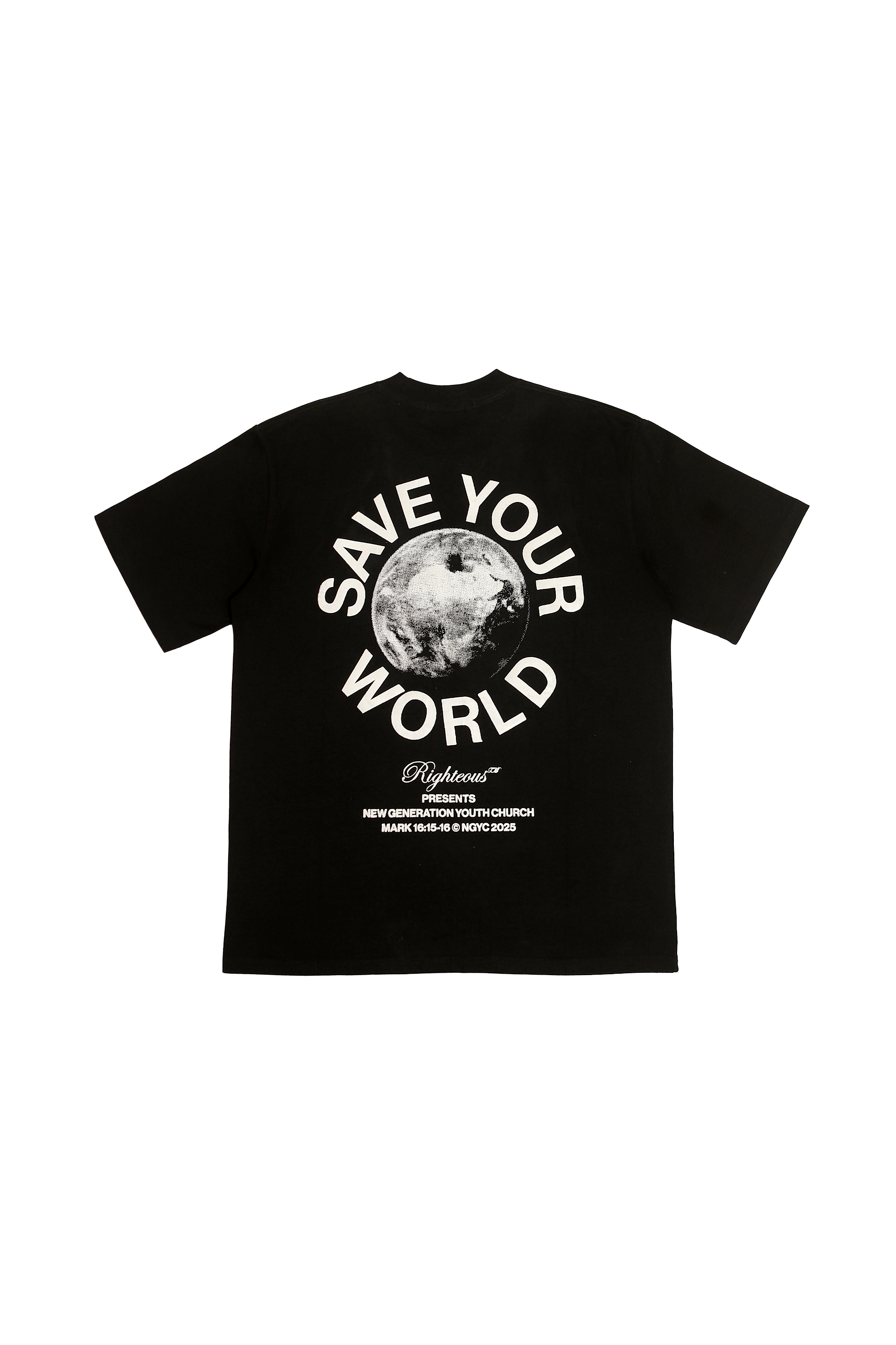 Save Your World Print T-Shirt Black