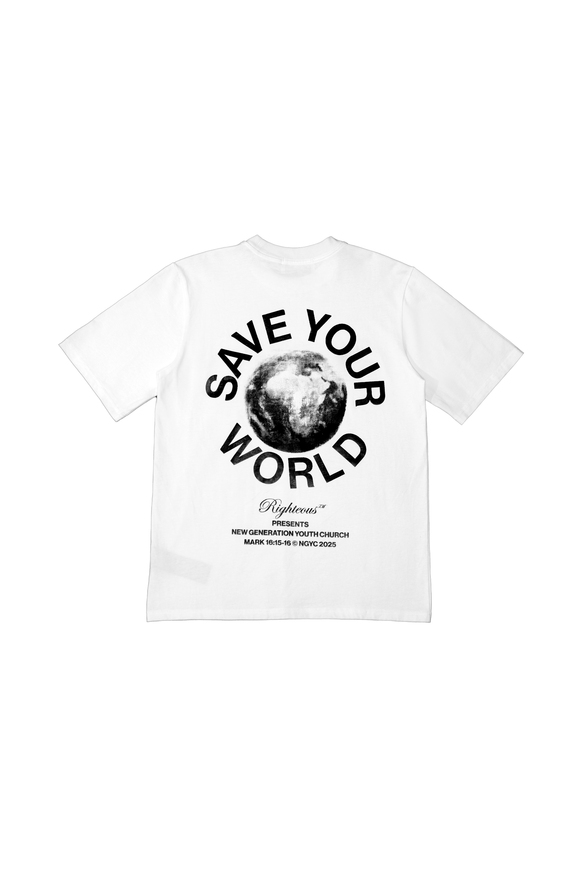 Save Your World Print T-Shirt White